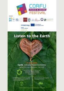 Poster for the “Listen to the Earth” circular food economy event in Corfu.
